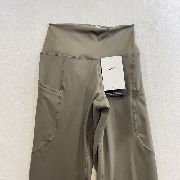 Nike One Leggings Women XS Brown Mink Pocket Preppy Yoga Dri-FIT Training Pants - Picture 2 of 12